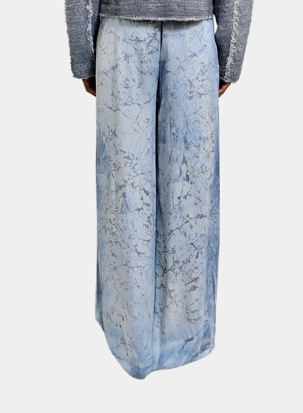 AVANT TOI | Marble Laminated Stretch Silk Palazzo Pant